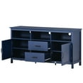 thumbnail image 4 of TV Stand for TV Up to 68In, Modern TV Console with 2 Doors and 2 Drawers Open Style Cabinet, Sideboard Accent Cabinet with Shelves for Living Room, Bedroom, Easy Assembly, Navy, 4 of 7