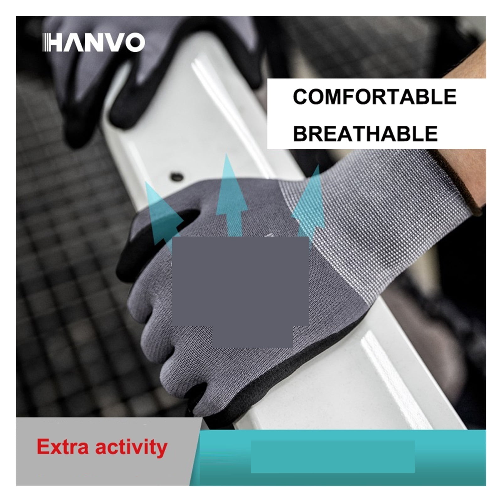 1 Pairs Nylon PU Nitrile Safety Coating Work Gloves Mechanic 15 Gauge Working Gloves Palm Coated Gloves ,Secure Grip
