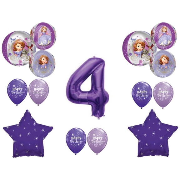 Awesome! SOFIA THE FIRST 4th Birthday party Balloons Decoration Supplies Orbz