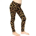 thumbnail image 3 of COEQINE Brown Cheetah Print Girls Sport Leggings Casual Buttery Soft Athletic Pants Stretchy High Waist Pants, for 4-5 Years Kids Girls, 3 of 7