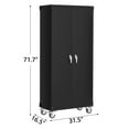 thumbnail image 7 of Garvee Rolling Cabinet Storage, 71.7" Locking Metal Cabinet with Adjustable Shelves and Door Pegboard for Garage, Workshop, Home Office, Black, 7 of 7