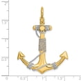 thumbnail image 2 of FJC Finejewelers 3d Large Anchor with White Wrapped Rope Charm, 2 of 5