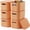 Orange, variant on NTYNTY 6 Pack Small White Plastic Storage Bins with Lids & Handles, 9.84" x 7.09" x 6.3" Stackable Organizer for Crafts & Snacks