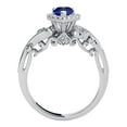 thumbnail image 3 of Mauli Jewels Engagement Rings for Women 3/4 Carat Tanzanite & Natural White Diamond Gemstone Ring Prong-Setting 14K Solid White Gold, 3 of 3