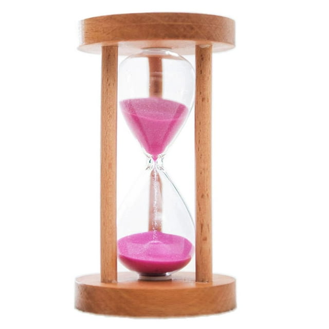 Reloj de Arena de Madera 6/8/12/20/25 Minutos de Vidrio para , La Cocina, Los Juegos, El Cepillado, Escritorio, Regalos de Decora Rosa 8min Hugo Reloj de arena de madera