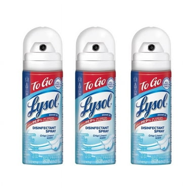 Lysol Crisp Linen Disinfectant Spray To Go 1.5 oz - 3 Pack