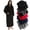 Black, variant on Ross Michaels Men's Big & Tall Robe with Hood, Full Length Long Plush Fleece Bathrobe - 2X Large/3X Large, Jet Black