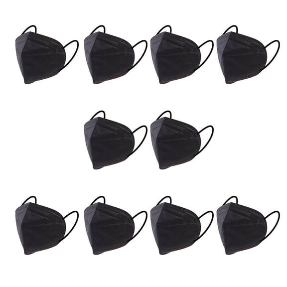 RAGUPEL 10Pcs KN95 Face Masks Comfortable Fit Surgical Masks Protects Hand Multi-Purpose Mask Black