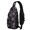 Halloween Bat Black Pattern, variant on Halloween Ghost Skull Lilac Pattern Sling Backpack, Casual Day Sling Pack with Earphone Port, Breathable Padded Back Gift Ideas for Hiking Cycling Walking