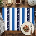 thumbnail image 2 of Placemats Set of 4, Nautical Anchor Stripes Place Mats Blue White Striped Tablemats Washable Placemat Table Decoration for Kitchen Table Dinner Party Home Decor Indoor Outdoor 13x19 Inch, 2 of 9