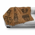 thumbnail image 3 of African Soft Flannel Fleece Throw Blanket, Ceremonial Native Illustration Cultural Art Print, Cozy Plush for Indoor and Outdoor Use, 60" x 80", Black Brown, by Ambesonne, 3 of 6