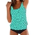 thumbnail image 2 of GZWYHT Bikini Sets for Women Bathing Suit for Women Women High Waisted Bikini Two Swimsuits Swimsuit Two Ruched Bikini Set Tankini Swimsuits for Women Plus Size Bathing Suit for Women Mint Green L, 2 of 5