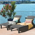 thumbnail image 1 of Gymax Ensemble de 2 Chaises Longues Inclinables d'Extérieur pour Patio avec Dossier Réglable Noir, 1 of 10