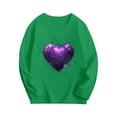 thumbnail image 5 of Lorytime Valentine Sweatshirts for Girls Without Hoodie Long Sleeve Tops Heart Valentine's Day Pullover Holiday Outerwear, 5 of 6