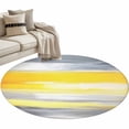 thumbnail image 2 of Round Area Rug 4ft,Yellow Gray Oil Painting Art Washable Carpet Non-Slip Runner Accent Rugs Indoor Floor Mat for Bedroom Living Room Decor,Watercolor Gradient, 2 of 9