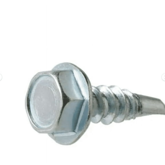 100PK Everbilt #8 x 3/4 in. Zinc Plated Hex Head Sheet Self Drilling Metal Screw