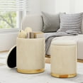 thumbnail image 2 of Giantex Ensemble de 2 Ottomans de Hauteur, Tabouret Emboîtable Rembourré pour la Maison, Table d'Appoint Compacte pour Chaussures d'Entrée, Repose-Pieds de Coiffeuse, 2 of 10