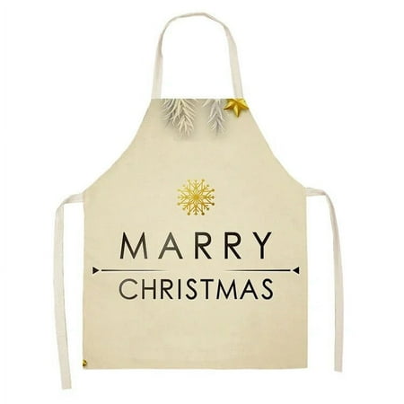

Pink Christmas Pattern Linen Hand Wipe Sleeveless Waist Apron Adult Children Home Holiday Decoration Kitchen Cleaning фартук