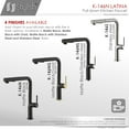thumbnail image 5 of Stylish Latina One-Handle Matte Black Pull Down Kitchen Faucet Ht 13" K-146N, 5 of 14