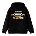 thumbnail image 6 of Cobra Kai All Valley Karate Champion Long Sleeve Youth Black Hooded Sweatshirt-Small, 6 of 7