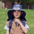 thumbnail image 4 of CSSAD Outdoor Wide Brim Sun Hat with Solar Fan, Summer Big Brimmed Shawl Fisherman's Hat for Childen, Sun Bucket Hat for Men Women UPF 50+ Bucket Fishing & Beach Hat with Fan, Navy, 4 of 6