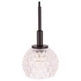thumbnail image 3 of Woodbridge Lighting Elise 3-Light Clear Crystal Ball Glass Pendant in Bronze, 3 of 4