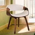 thumbnail image 2 of Fohfurniture FOH Sillas para Comedor Blancas con Madera Curvada Nogal, Tapizadas en PU, Estilo Moderno Mid-Century, Sillas para Sala, Cocina u Oficina (Juego de 2), 2 of 7