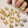 thumbnail image 2 of UDIYO Butterfly Nail Decor 3D Visual Effect Sparkling Non-Fading Anti-Oxidation Vibrant Color Decorative Metal Butterfly Nail Jewelry DIY Nail Rhinestones Nail Supplies, 2 of 7