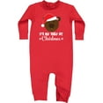 thumbnail image 2 of Inktastic 1st Christmas Holiday Bear Baby Fleece Romper, 2 of 4
