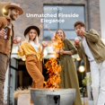 thumbnail image 7 of Outdoor Propane Fire Pit Table - CSA/ETL Certified Safe 40,000 Pulse Ignition Weatherproof Round Propane Gas Fire Table - Adjustable Flame, Thermocouple - PVC Cover, Lava Rock - SereneLife SLNFBAL7, 7 of 7
