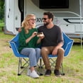 thumbnail image 3 of Costway Double Duo Camping Chair with Armrests Cup Holders Carry Bag Heavy Duty Lawn Chair Blue, 3 of 10