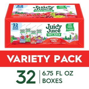 Juicy Juice 100% Fruit Juice Boxes Variety Pack, 32 Count