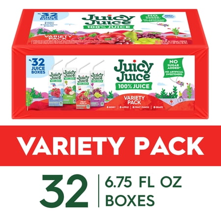 Juicy Juice 100% Fruit Juice Boxes Variety Pack, 32 Count