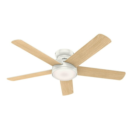 Hunter WiFi 54" Romulus Fresh White Ceiling Fan with Light Kit and Remote