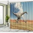 thumbnail image 4 of Ambesonne Jurassic Shower Curtain, Diplodocus Dinasours, 69"Wx84"L, Khaki Blue Grey, 4 of 4