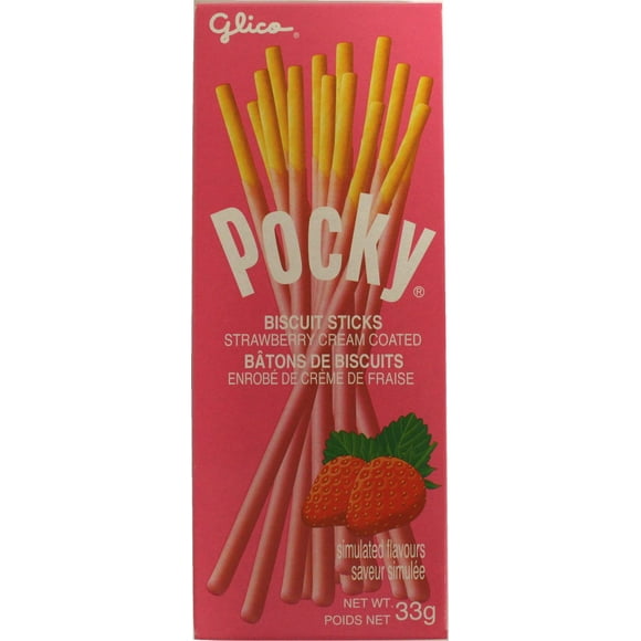 Glico Pocky Strawberry Cream Coated Biscuit Stick, 33 g