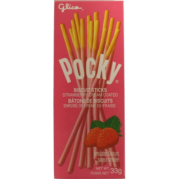 Bâtons de biscuits Pocky de Glico enrobé de crème de fraise 33 g