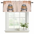 thumbnail image 2 of 2 Pack Valances for Windows, Fall Truck Window Valances for Living Room/Bedroom/Bathroom, Thanksgiving Tree Maple Leaf Pumpkins Sunflower Light Filtering Kitchen Curtain Valance 60"W x18" L, 2 of 9