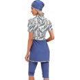 thumbnail image 2 of Maillot de Bain pour Femmes, Combinaison à Manches Courtes, Fermeture Éclair devant, 3 Pcs, 4TG, 2 of 5