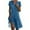 Blue, variant on YHAJDS Women Gown Polka V Neck Short Sleeve Casual Flowy Knee Length Dress