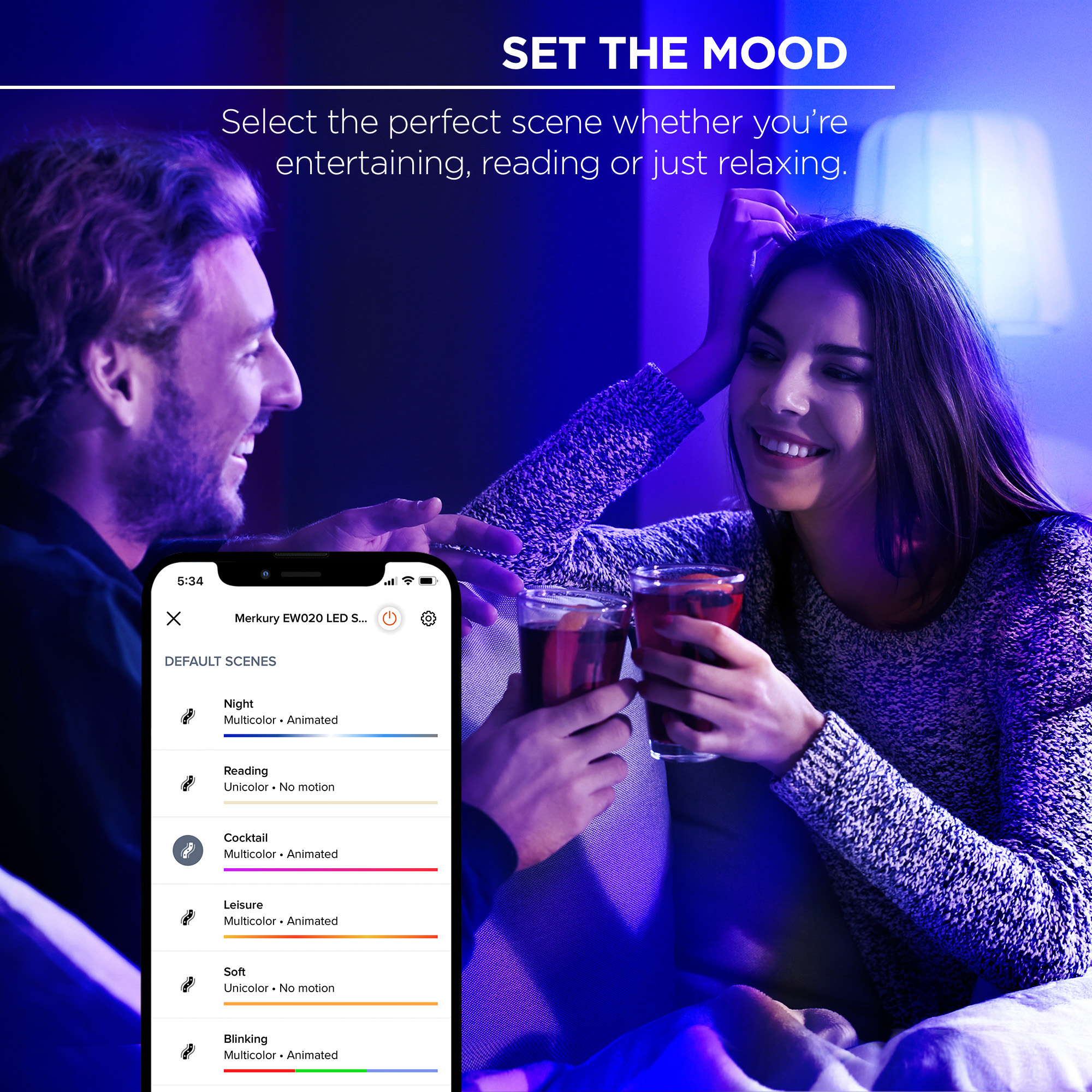 Merkury Smart LED Strip Lights, 16ft RGB Wi-Fi Dimmable photo 4