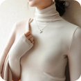 thumbnail image 5 of IROINNID Women's Four-Seasons Stretch Undershirts Double-sided Long Sleeve Turtleneck Lightweight Soft Underscrubs Solid Versatile Tops,Beige, 5 of 5