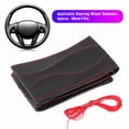 thumbnail image 3 of Funda Para Volante De Coche, Juego De Funda Para Volante De Cuero Para Coser A Mano Funda Para Volante De Cuero De 38 Cm/15 Pulgadas Cosido A Mano En Relieve Con Aguja E Hilo, 3 of 7