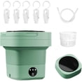 thumbnail image 1 of Portable Washing Machine,Foldable Mini Washing Machine，8Litre Large Capacity Mini Washer for Underwear,Suitable for Travel, RV, Camping, Home or Apartments Laundry Used (green), 1 of 5