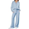 thumbnail image 1 of ORUYROP Women 2 Piece Outfits Sweatsuit Set 2023 Fall Oversized Half Zip Sweatshirt Wide Leg Sweatpant Lounge Set Tracksuit, 1 of 7