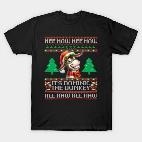 Funny Christmas Italian Donkey Dominic The Donkey Graphic, H24702 T-Shirt, for Men and Women, Up to Size 5XL