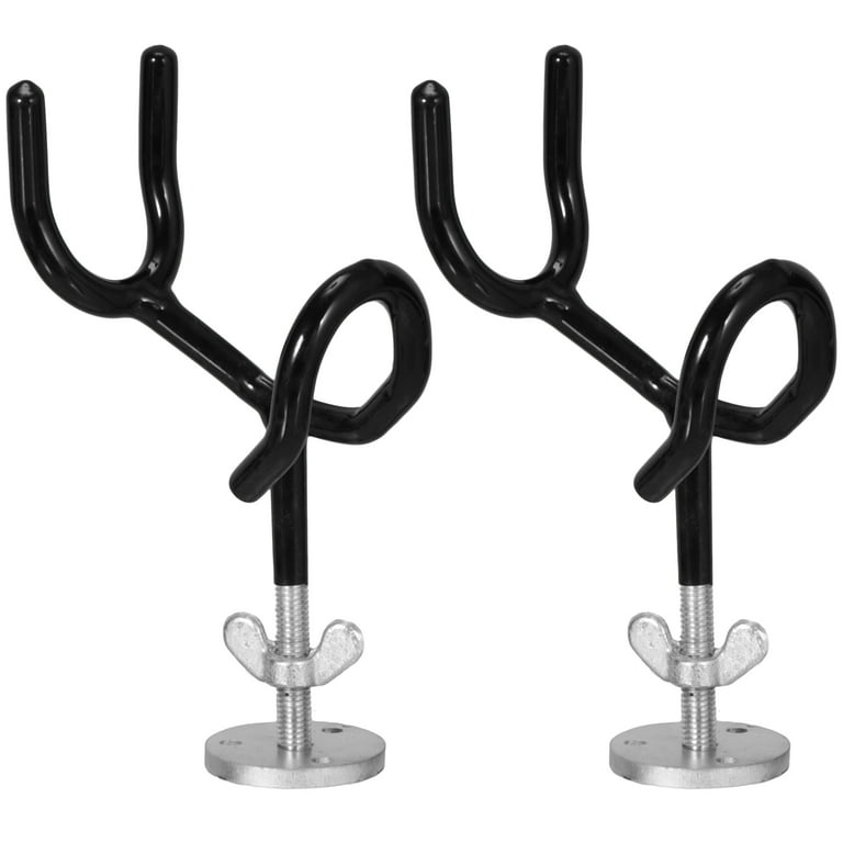 2Pcs Steel Rod Holder with Mounting Base Steel Wire Fishing Pole