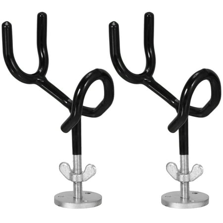MANLINGDA 2Pcs Steel Rod Holder with Mounting Base Steel Wire Fishing Pole Holder (Black)