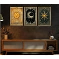 thumbnail image 3 of Singg 3pcs Sun Moon and Star Tarot Card Wall Art Vintage Celestial Posters Artwork Gothic Astrology Painting Pictures Wall Decor for Bedroom Living Room Study Room Home Decoration Unframed, 3 of 6