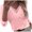 Pink, variant on Womens Plus Size Clearance $5,Women Hearts Print V-neck Lace Patchwork Long Sleeve T-shirt Top Blouse